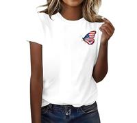 Damen T-Shirt Rundhals Schmetterlingsdruck Kurzarm Figurbetonter Schnitt Sportlich Lässig Freizeit Sport Alltag Shirts