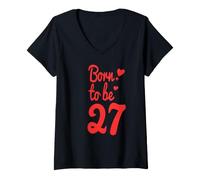 Damen T-Shirt zum 27. Geburtstag, 27. Geburtstag, Geschenk für 27. Geburtstag T-Shirt mit V-Ausschnitt