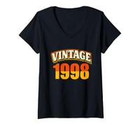 Damen T-Shirt zum Geburtstag 1998, geboren 1998, Geschenk zum 28. Geburtstag T-Shirt mit V-Ausschnitt