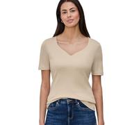 Street One Frauen T-Shirts mit Herzausschnitt im 2er-Pack in Beige|Braun, Gr: 38
