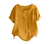 Damen t Shirts Sale Festival Must Haves leinenbluse Damen Sommer Oversize leinen t Shirt Oberteil leinenhemd Kurzarm Tunika große größen leinentop Damenbluse Kurzarm Sommer elegant