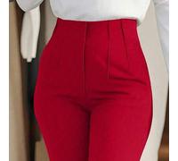 Damen Taillen-betonende Slim Fit Knöchellange Pendlerhose, Herbst Schulanfang Saison
