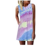 Damen Tank Top Ärmellos T Shirt Daily O Ärmellose Frauen Ausschnitt Kleidung Fliegenfarbe Damenbluse Träger Tshirt Sommer Blusen Sexy Elegantes Oberteile Große Größen Lockere Tops T-Shirts Und Lila L