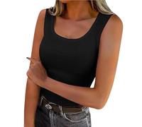 Damen Tank Top ÄRmelloses Oberteile Solide Luftige Tops Slim Fit Tanktops Basic U-Ausschnitt Shirt Yoga Sport Shirt Unterhemd Rundhals Blusentop Leichte Vest Komfortabel BeiläUfige Weste