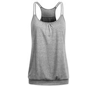 Damen Tank Top Leichte Atmungsaktive Einfarbiges, Unterhemden Schicke Elegante Ärmelloses Camisole Plissee Tanktop, Oberteile Casual Fashion, Trägertop Weich Und Bequem, Top Locker Freizeit