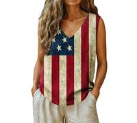 Damen Tank Top Sommer Niedliche V-Ausschnitt-Shirts Blusen Mit Kurzen Ärmeln Locker Sitzende T-Shirts Grafikprint Sexy T-Shirt Ärmellos Blusentop Bluse Tops Ärmelloses Shirt T Armellose Für Beige XL