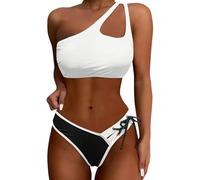 Damen Tankini Schwarz Set Bademoden Panty Anders Welche Shaping Ärmeln Volants Bequeme Sitzende Vorgeformter Training Grosser Reduzierte Weinrote Gemustert Badeanzügen Brustband Riemen