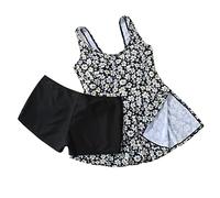 Damen Tankini Set Zweiteiliger Bauchweg Badeanzug,Badeanzug Große Größe High Waist Push Up Bikinis für Frauen Triangel Bikini Swimsuit Set Bikini-Sets Leicht Atmungsaktiv Bademode Swimsuit f