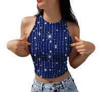 Damen Tanktop Ärmellose Mit Eckigem Ausschnitt Gerippt Ärmellos Basic Süß Ausgeh-Tops Figurbetont Sommermode Y20 Oberteile Sexy Blusentops Sommeroberteil Shirts Sommer Ärmellos Tank Tops Marine XL
