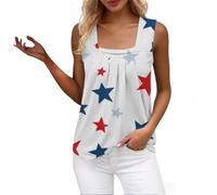Damen Tanktop Ärmellose Weste Rüschen Square Neck Printed Shirt 2026 Casual Loose Sleeveless Cute T Für Frauen Shirts Tank Tops Ärmellos Ärmelloses Top Sommer Sexy Bluse Große Größen Elegant Lila L