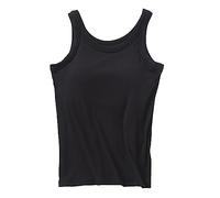 Damen Tanktop Mit Integriertem Bh Sport, Ärmellose mit Cups Basic Trägertop Unterhemd Eingebauter Leibchen Spaghetti-Top Camisole U-Ausschnitt Spaghettiträger Gepolstertes Regal BH Cami Tanks
