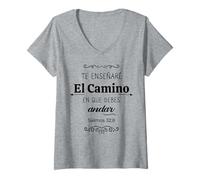 Damen Te haré entender, y te enseñaré EL Camino en que debes andar T-Shirt mit V-Ausschnitt