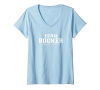 Damen Team Bogner | stolze Familie - Nachname T-Shirt mit V-Ausschnitt