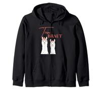 Damen Team Braut Bride Lama Alpaka Alpaca JGA Verlobung Kapuzenjacke
