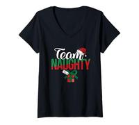 Damen Team Freches Paar Team Nett T-Shirt mit V-Ausschnitt