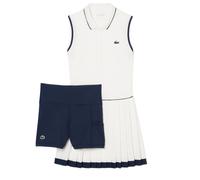 Damen Tenniskleid Lacoste Ultra Dry Tennis Heritage - white/navy blue - Weiß (M)