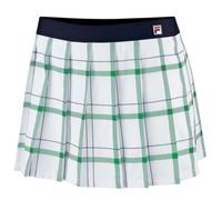 Damen Tennisrock Fila Liv - white/court green check - Weiß (S)