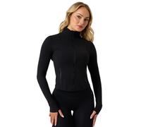 Damen Tennissweatshirt Björn Borg Alice Soft Zip Midlayer - black beauty - Schwarz (M)