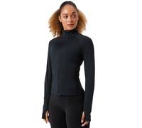 Damen Tennissweatshirt Björn Borg Full Zip Midlayer - black beauty - Schwarz (L)