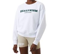 Damen Tennissweatshirt Björn Borg Stockholm Boyfriend Crew - brilliant white - Weiß (L)