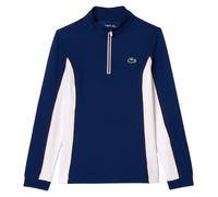 Damen Tennissweatshirt Lacoste Slim Fit Quarter-Zip Sweatshirt - navy blue/white - Blau (XS)