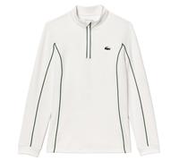 Damen Tennissweatshirt Lacoste Slim Fit Quarter-Zip Sweatshirt - white/green - Weiß (L)