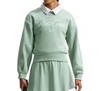 Damen Tennissweatshirt Nike Court Collection Crew-Neck Tennis - steam/barely green navy - Grün (XS)