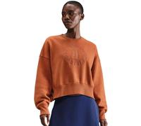 Damen Tennissweatshirt Nike Court Heritage Phoenix Fleece Over Oversized Crew Neck - dark russet/cinnamon - Braun (L)