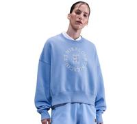 Damen Tennissweatshirt Nike Court Heritage Phoenix Fleece Over Oversized Crew Neck - royal pulse/comet blue - Blau (XL)