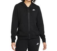 Damen Tennissweatshirt Nike Sportswear Club Fleece Full Zip - Schwarz (XL)