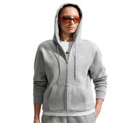 Damen Tennissweatshirt Nike Studio Fleece Medium Weight Full Zip - dark grey heather/sail - Grau (XS)