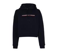 Damen Tennissweatshirt Tommy Hilfiger Regular Graphic Hood - desert sky - Türkis (L)