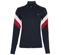 Damen Tennissweatshirt Tommy Hilfiger Slim Full Zip Top LS - desert sky/primary red - Türkis (XS)
