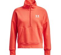 Damen Tennissweatshirt Under Armour Women's UA Rival Fleece 1 Zip - after burn/white - Orange (XS)