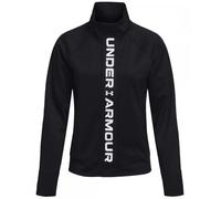 Damen Tennissweatshirt Under Armour Women's UA Rush Tricot Jacket - black/white - Schwarz (S)
