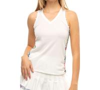 Damen Tennistop Lucky in Love City Graffiti Back Me Up Tank Women - white - Weiß (L)