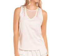 Damen Tennistop Lucky in Love Desert Vibes Arrow Stripe Tank - white - Weiß (S)
