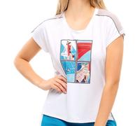 Damen Tennistop Lucky in Love Post a Plaid Stamp it S/S - Weiß (L)