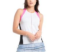 Damen Tennistop Lucky in Love Prep It Up Scuba High Neck Tank - white - Weiß (XS)