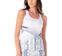 Damen Tennistop Lucky in Love Snake Rattle N'Roll Tank W/Bra - white - Weiß (S)