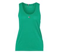 Damen Tennistop Tommy Hilfiger Essential Flag Slim Tank Top - olympic green - Grün (L)