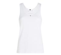 Damen Tennistop Tommy Hilfiger Essential Flag Slim Tank Top - optic white - Weiß (S)