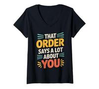 Damen That Order Says A Lot About You Barista-Kaffee-Lesung - T-Shirt mit V-Ausschnitt