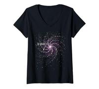 Damen The Answer is 42 Galaxie Spirale T-Shirt mit V-Ausschnitt