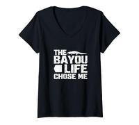Damen The Bayou Life hat Mich ausgewählt Lustiger Alligator Hunting Gator Hunter T-Shirt mit V-Ausschnitt