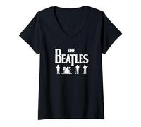 Damen The Beatles Let It Be Light Silhouetten T-Shirt mit V-Ausschnitt