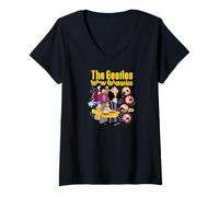 Damen The Beatles - Yellow Submarine Adventure T-Shirt mit V-Ausschnitt
