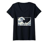 Damen The Great Fibonacci Wave Mathematik Enthusiast T-Shirt mit V-Ausschnitt