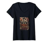 Damen The Kid They Called Billy Western Cowboy Sheriff T-Shirt mit V-Ausschnitt