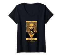 Damen The Mummy Imhotep Tarot Card Vintage T-Shirt mit V-Ausschnitt